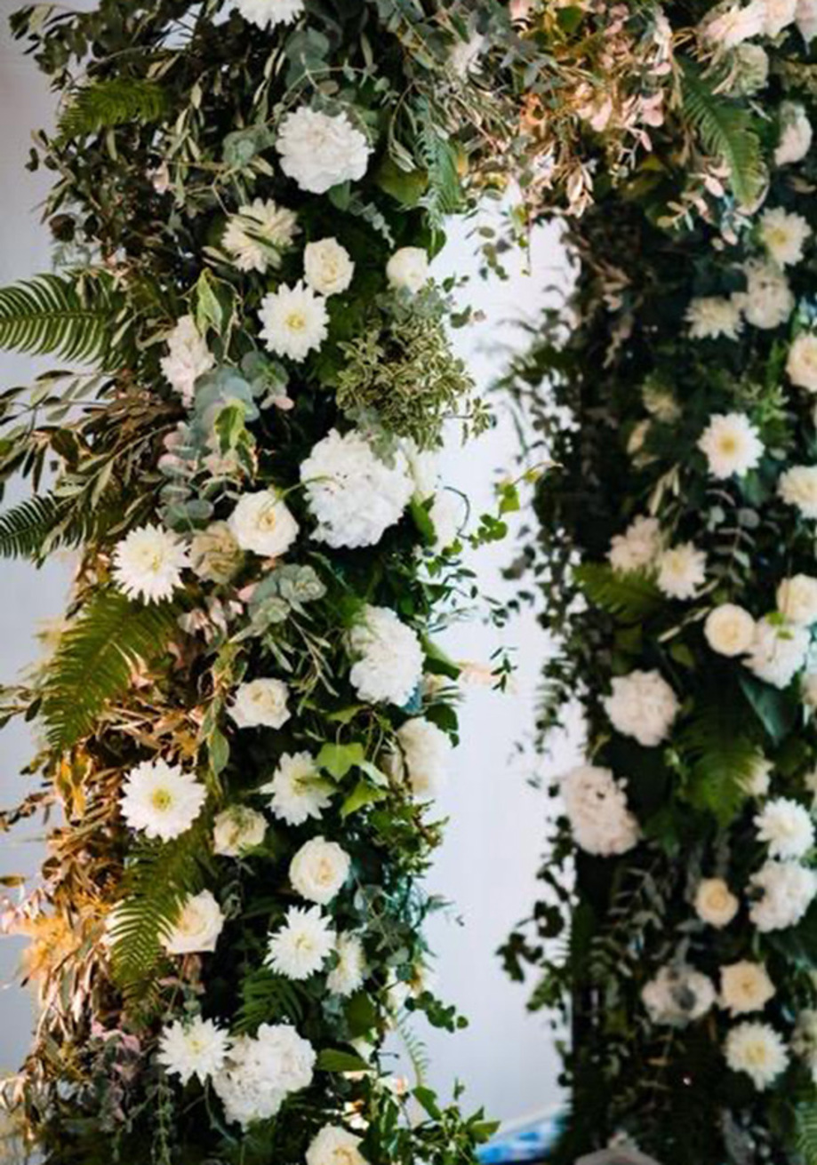 Floral arch with white flowers